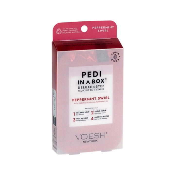 Voesh Pedi in a Box Deluxe 4 Step-Peppermint Swirl